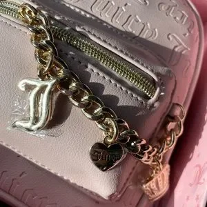 Deboss Dusty Blush Mini Backpack & Keychain Juicy Couture Bags | Juicy Couture Dusty Pink Deboss Black  main image 2